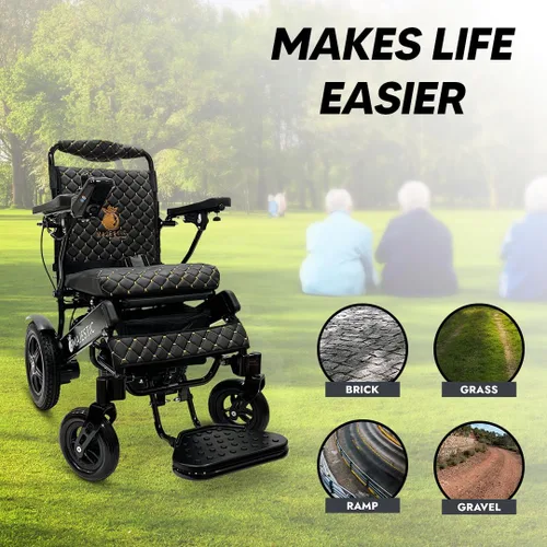 Vista 4 de Majestic - Sillas de ruedas eléctricas para adultos, capacidad de 330 libras, alcance de hasta 19 millas, asiento de 20 pulgadas de ancho, silla