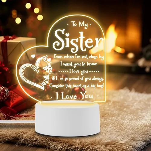 Vista 12 de Regalos Bestview para abuela - Delicados regalos de cumpleaños para abuela de nietos - Luz nocturna acrílica LED lámpara de noche para cama
