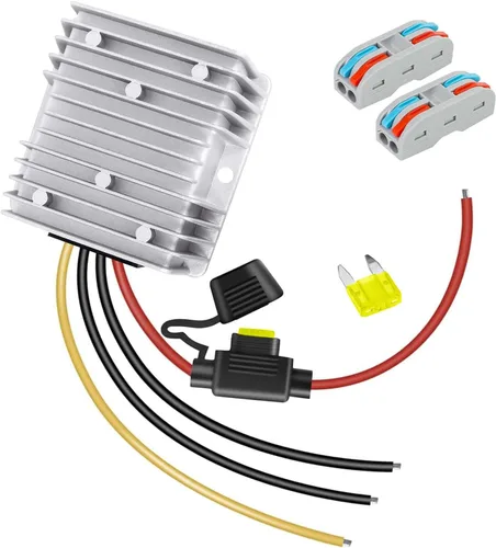 Vista 13 de LeMotech Convertidor DC 12/24V a 5V, 5A 25W, convertidor reductor de voltaje, regulador de voltaje, transformador impermeable IP68 para carro