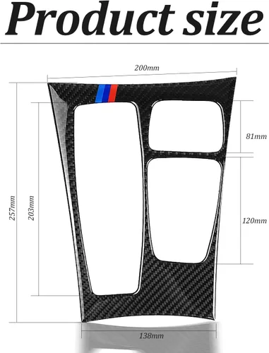 Vista 2 de Pacify Cubierta del panel de la palanca de cambios de fibra de carbono, control central, panel de cambios, adhesivo protector compatible con BMW X5