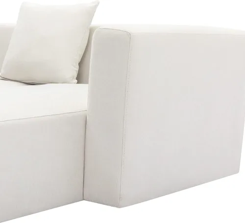 Vista 7 de Sofá tapizado de estilo moderno en forma de L con 2 almohadas, sofá de felpilla de lujo, ideal para sala de estar u oficina (beige #chenilla)