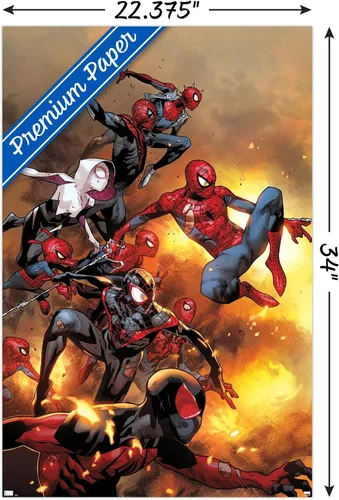 Vista 3 de Marvel Comics Spider-Verse - Póster de pared de The Amazing Spider-Man #13, 34 pulgadas de largo x 22.4 pulgadas de ancho, versión premium sin marco