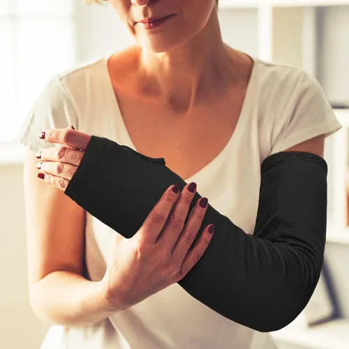 Vista 6 de Boao 8 piezas de protector de brazo fundido manga corta Sling Decoración de molde extraíble lavable muñeca codo cubierta de protección