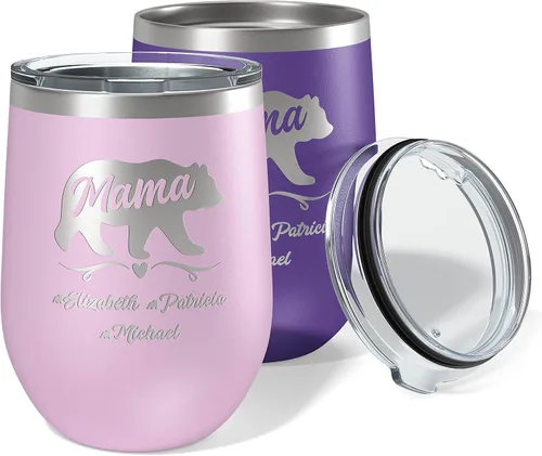 Vista 18 de Vaso de Mamá Oso, vaso personalizado para mamá Oro Rosa
