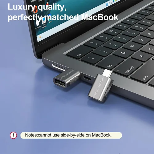 Vista 8 de Paquete de 4 adaptadores USB C a USB, adaptador tipo C a USB 3.0 de alta velocidad de 10 Gbps con OTG, compatible con MacBook/iPhone 17/16/15/14