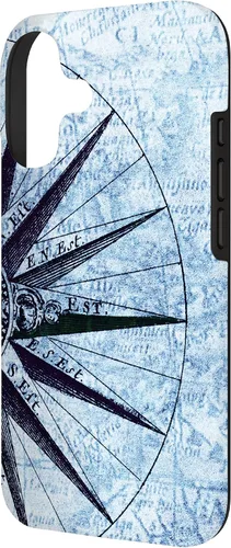 Vista 2 de Nautical Map Phone Case Vintage Ocean Maps Boat Captain Gift Case for iPhone 17