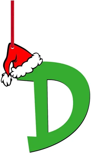 Vista 18 de Decoraciones de Navidad - Letras de adorno de la A a la Z para el árbol, adornos colgantes del alfabeto de Navidad de bricolaje (A)
