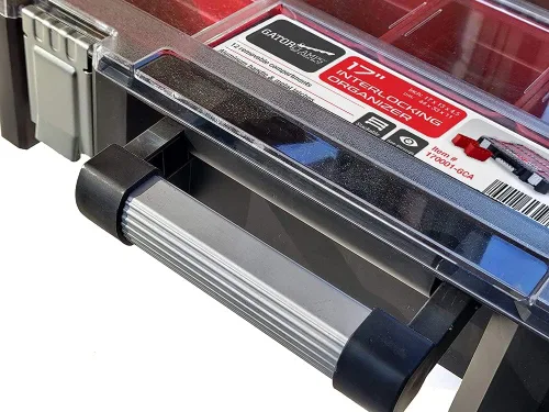 Vista 4 de Caja organizadora de bandeja profunda, estuche de almacenamiento de herramientas resistente con 15 tazas extraíbles, herrajes, plomería, contenedor