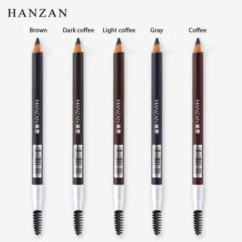 Vista 4 de Lápiz de cejas impermeable delineador de ojos para cejas, lápiz de maquillaje de madera de cedro, herramienta cosmética (EB02 café oscuro)