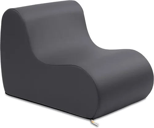 Vista 9 de Jaxx Midtown Silla pequeña de espuma suave para aula, funda de vinilo premium, color negro