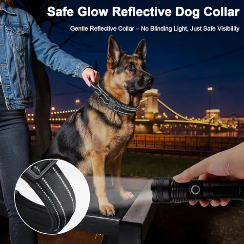 Vista 2 de KCUCOP - Collar táctico para perro, collar militar para perro, collares para perro Tactipup, ajustable, hebilla de metal resistente para perros M, L