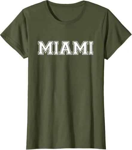 Vista 91 de Camiseta de regalo deportiva estilo universitario Miami Florida, Negro, S