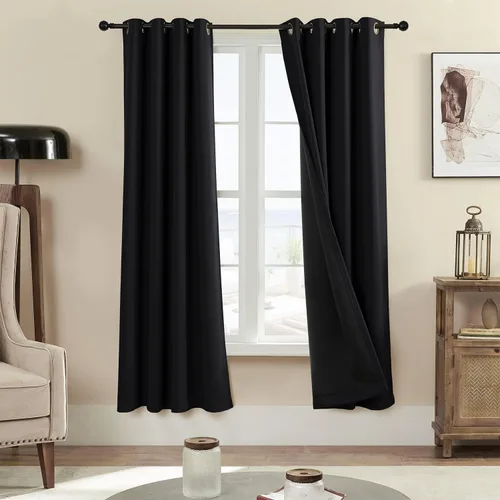 Vista 71 de Rutterllow - Cortinas 100% opacas, paneles de cortina con ojales, aislamiento térmico y bloqueo de luz para habitación y sala de estar