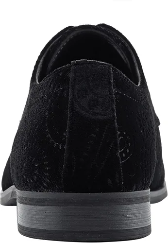 Vista 5 de Amali Chadwick - Zapatos de vestir para hombre, zapatos Oxford con cordones para hombre, zapatos de esmoquin, patrón de cachemira, punta de metal