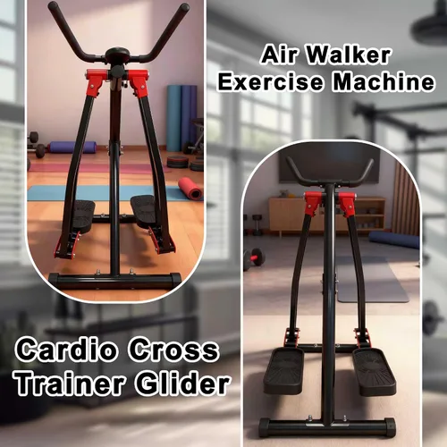 Vista 3 de Máquina de ejercicios Air Walker, entrenador elíptico Space Walker con pantalla LCD, resistencia ajustable para uso doméstico