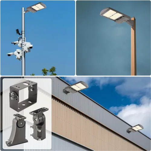 Vista 7 de Soporte de montaje de luz LED para estacionamiento, resistente al agua y a prueba de óxido, accesorio de montaje de brazo directo para caja