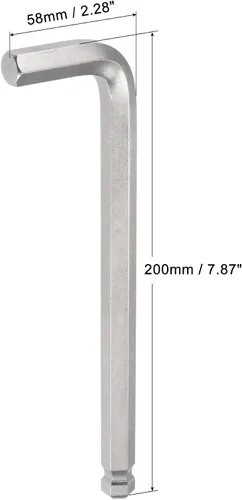 Vista 2 de uxcell Llave de llave hexagonal de extremo de bola de 1/2", herramienta de reparación CR-V de brazo largo en forma de L