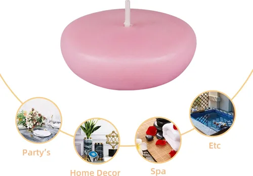 Vista 6 de Zest Candle CFZ-025 - Velas flotantes de 24 piezas, 2.25 pulgadas, rosa claro