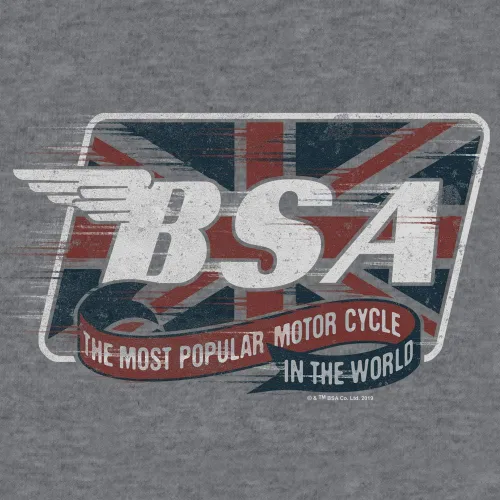Vista 2 de Tee Luv Camiseta con logotipo de BSA - Camisa de Union Jack de BSA Motorcycles