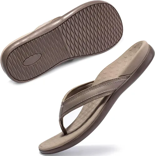 Vista 12 de LLSOARSS - Sandalias con soporte para el arco para pies con fascitis plantar, las mejores chanclas ortopédicas para pies planos o dolor en el talón