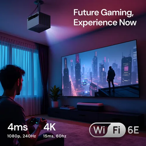 Vista 6 de Valerion StreamMaster Plus2 4K Proyector Láser - 300" IMAX Enhanced Home Theater, 4ms Respuesta 240Hz, Proyector para Juegos con 3D y Dolby
