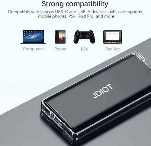 Vista 3 de JOIOT 500G SSD externo portátil USB 3.1 tipo C unidad flash externa unidad de estado sólido SSD portátil tipo A a C cable