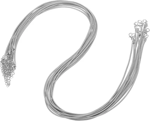 Vista 91 de MECCANIXITY 10 cordones de collar encerado de 18 pulgadas, cadena de collar a granel con cierre de 0.059 in de cuerda de cuero encerado para hacer