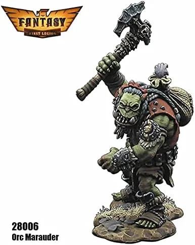 Vista 5 de Orc Marauder - Kit de figura de 1.102 in, escala heroica en miniatura, sin pintar, primera legión