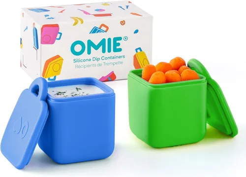 Vista 7 de Omie Caja (paquete de 2) recipientes para salsas a prueba de fugas, recipiente para aderezo de ensalada, recipiente de condimentos con tapas