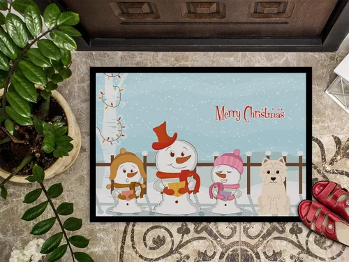 Vista 3 de Caroline's Treasures BB2373MAT - Felpudo con texto en inglés "Merry Christmas" Carolers Westie, tapete para puerta delantera, 18 x 27 pulgadas