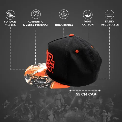 Vista 5 de Star Wars - Gorra de béisbol con logotipo bordado clásico para niños y jóvenes