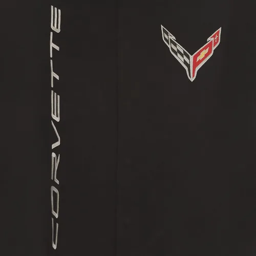 Vista 5 de JH DESIGN GROUP Chaqueta Chevy Corvette C8 para hombre, un abrigo de sarga clásico bordado