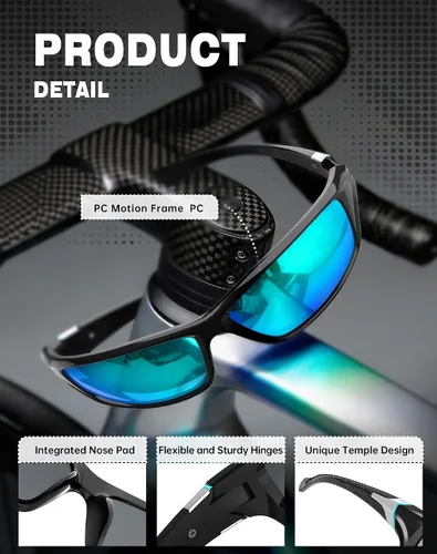 Vista 6 de KALIYADI 4 Pack Polarized Sunglasses-Men Sports Sun-glasses: Mens Sunglasses UV Protection for Fishing Driving Cycling