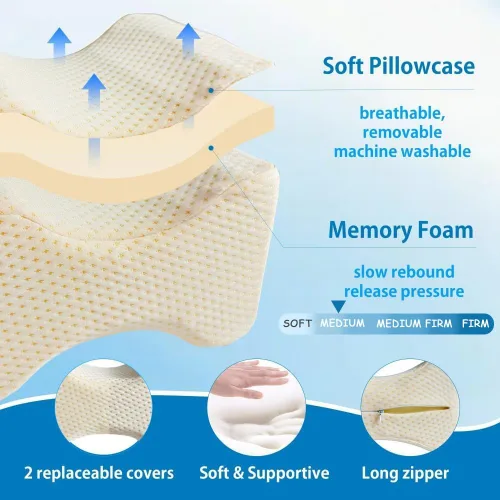 Vista 4 de Almohada de piernas de talla grande para dormir de lado, almohada extra grande de alineación de columna vertebral, almohada para dormir de lado