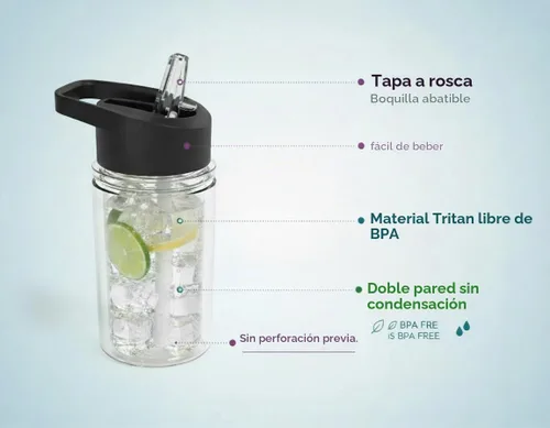 Vista 2 de Juego de 4 botellas de agua deportivas de doble pared para niños, 10 onzas, resistente a los golpes (transparente)