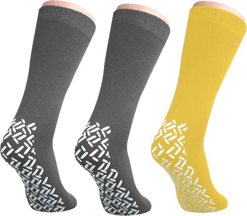 Vista 7 de NOBLES HEALTH CARE PRODUCT SOLUTIONS Paquete de 3 pares – Calcetines antideslizantes XXXL anchos para personas con diabetes hinchada en los pies