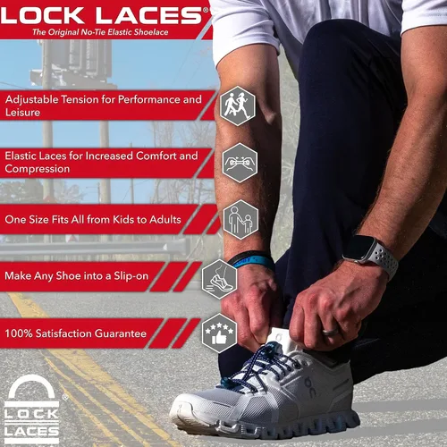 Vista 2 de Lock Laces (agujetas de zapatos de elástico para no atar)