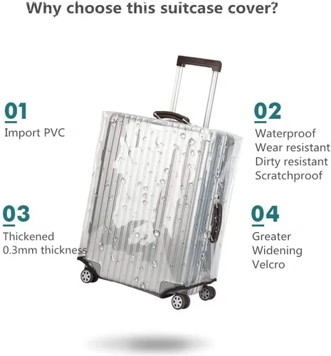 Vista 6 de GigabitBest Fundas protectoras de equipaje Funda de maleta Protector de PVC Maleta Maleta Fundas de equipaje, 61 cm