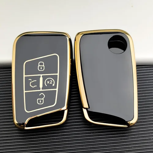 Vista 3 de OLLEN Funda para llavero con llavero, compatible con Volkswagen VW Jetta Tiguan Passat Golf GTI Atlas Alltrack Arteon Taos, para control remoto