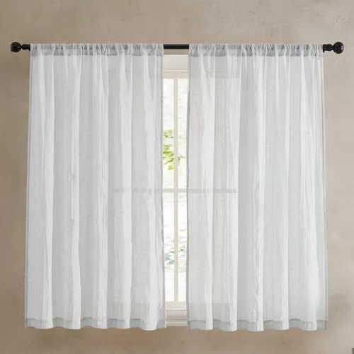 Vista 10 de French Connection - Cortina para ventana, juego de 2 paneles, semitransparente, decoración moderna del hogar, cortinas para sala de estar, comedor