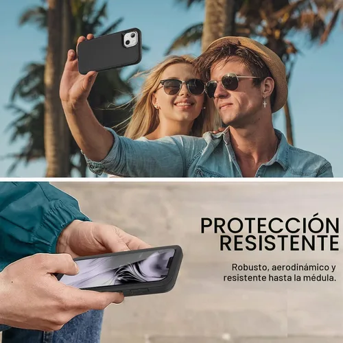 Vista 6 de AICase para iPhone 13/iPhone 14 con funda con clip para cinturón, protector de pantalla, funda protectora resistente de grado militar, protección