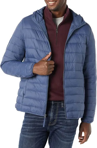 Vista 9 de Amazon Essentials Chaqueta acolchada con capucha ligera, resistente al agua y empacable para hombre Negro