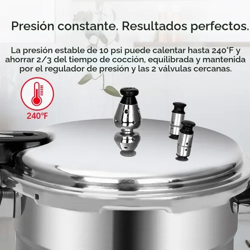 Vista 3 de Olla a presión Fulgutonit de 5.3 cuartos 10 Psi Induction Compatible Pressure Canner w/ Multiple Pressure Control & Protection, Canning Rack