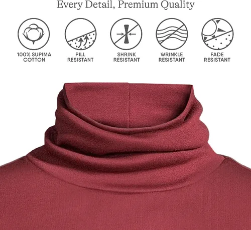 Vista 25 de Lands' End Supima - Suéter de cuello alto y mangas largas para mujer