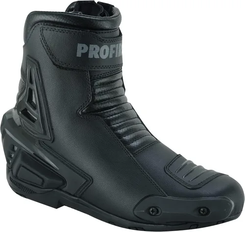 Vista 4 de PROFIRST Botas de cuero para motocicleta, impermeables, con suela de goma, Original YKK Zip TPO, zapatos de protección TPO, tobillo corto, zapatos