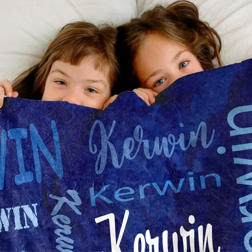 Vista 2 de ICELIETE Envía al día siguiente, mantas personalizadas para niños, manta personalizada con nombre, manta de franela, regalos de Navidad y cumpleaños