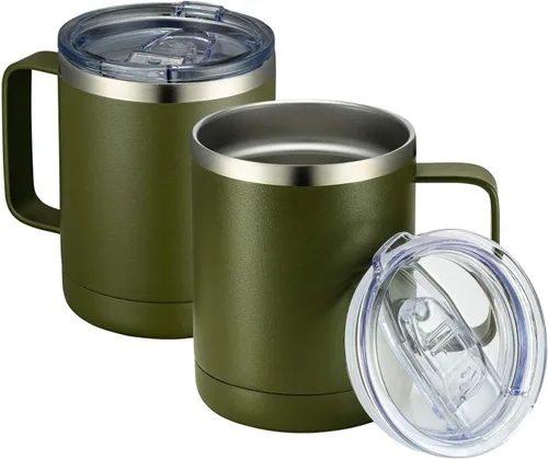 Vista 25 de MEWAY - Taza de café con asa, vaso térmico