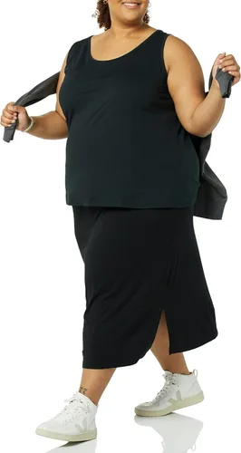 Vista 3 de Amazon Essentials - Falda midi de punto sin cierre para mujer (disponible en talla grande)