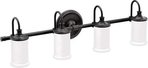 Vista 17 de Moen YB6461ORB Belfield - Accesorio de tocador de baño de doble montaje con 1 luz con vidrio esmerilado, bronce aceitado