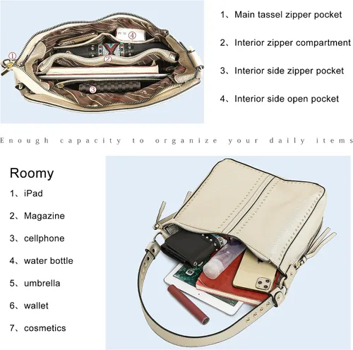 Vista 5 de Montana West Bolso de hombro oculto para mujer, bolso cruzado de moda